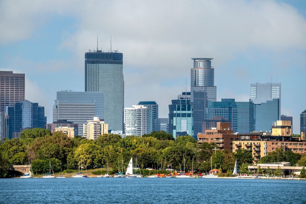 Minneapolis Skyline from Bde Maka Ska | Summer Skyline Wall Art