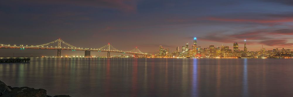 Bay Bridge Night Reflection - San Francisco Print