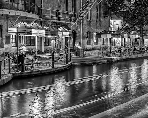 River Walk Republic Of Texas Black And White San Antonio Texas Photography Art | William Drew Photography
