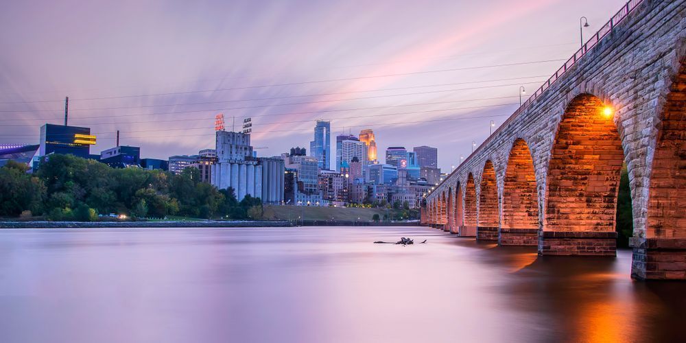 Stone Arch Bridge Skyline — Large Format Minneapolis Print | Canvas & Metal