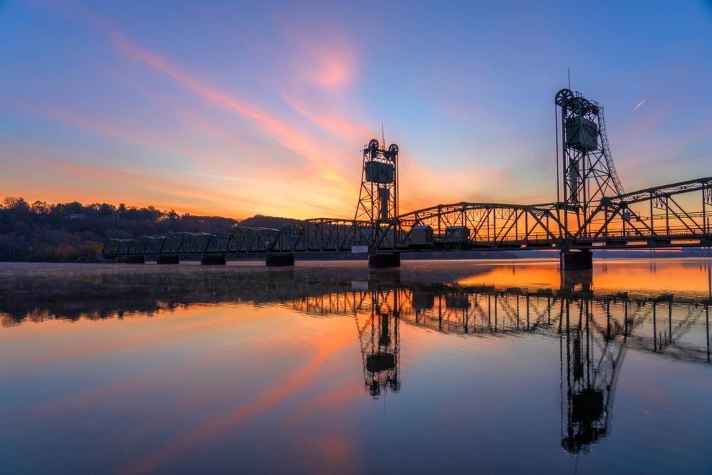 Stillwater Sunrise - Lift Bridge at First Light - Landscape Photography