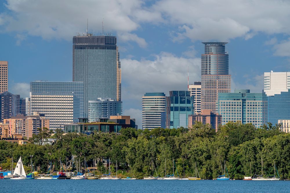 Minneapolis Skyline Wall Art - Sailboats on Bde Maka Ska Summer Print