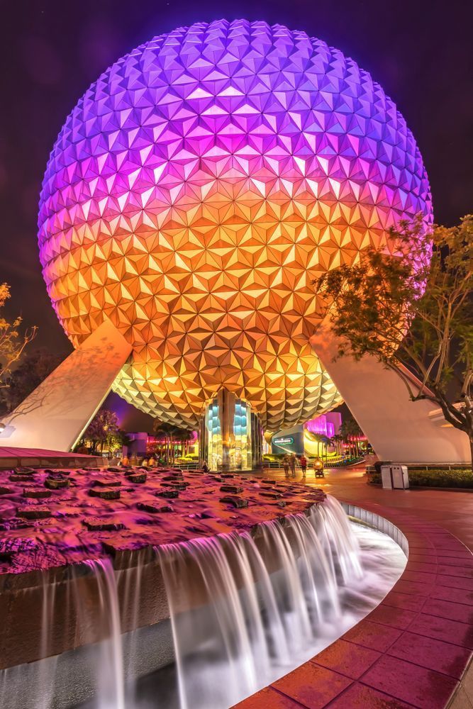 Before the Light Show - Classic Spaceship Earth Night Photography Print