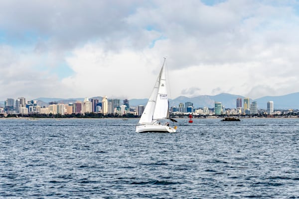 Sailing San Diego - Coastal Metal Print