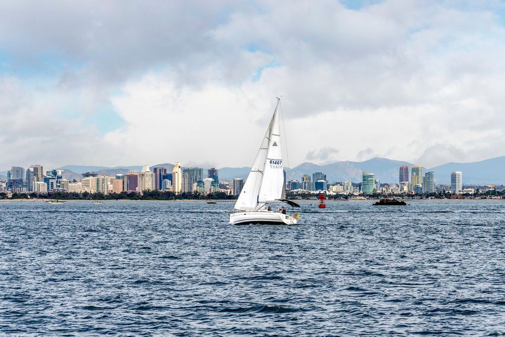 Sailing San Diego - Coastal Metal Print