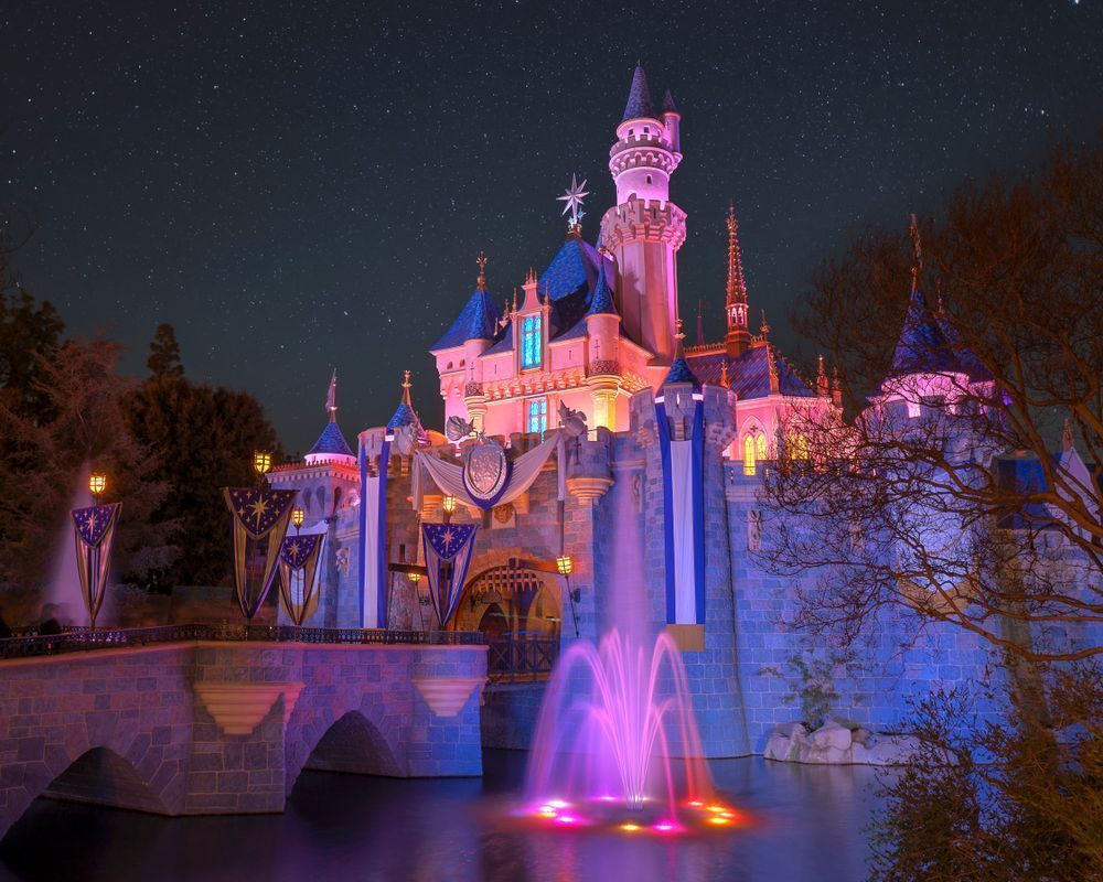 Sleeping Beauty Castle Night Print | Disneyland Castle Photography | Disney 100 Celebration Wall Art