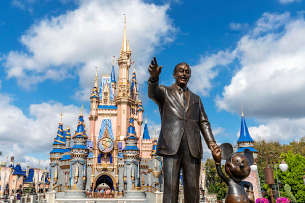 Walt Disney and Mickey Mouse Castle Print | Disney Wall Art