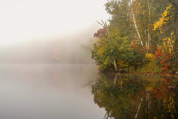 Misty Autumn Lake Art Print from Jay Cooke State Park | Whispers in the Fog by William Drew