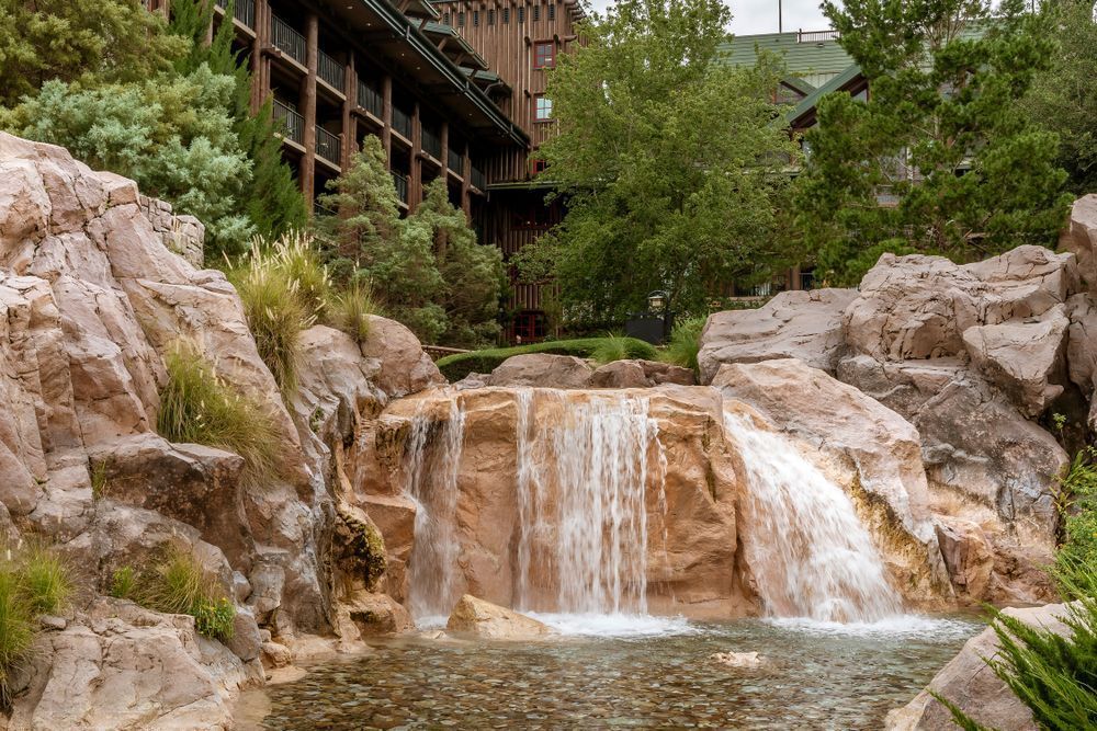 Wilderness Lodge Waterfall Disney Art by William Drew Photography