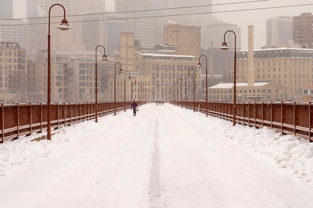 Winter's Embrace in Minneapolis - Serene Cityscape Photography