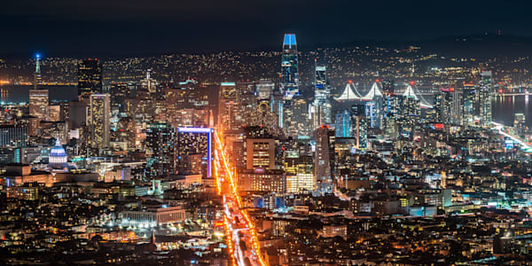 Twin Peaks View of Downtown San Francisco Skyline Photography