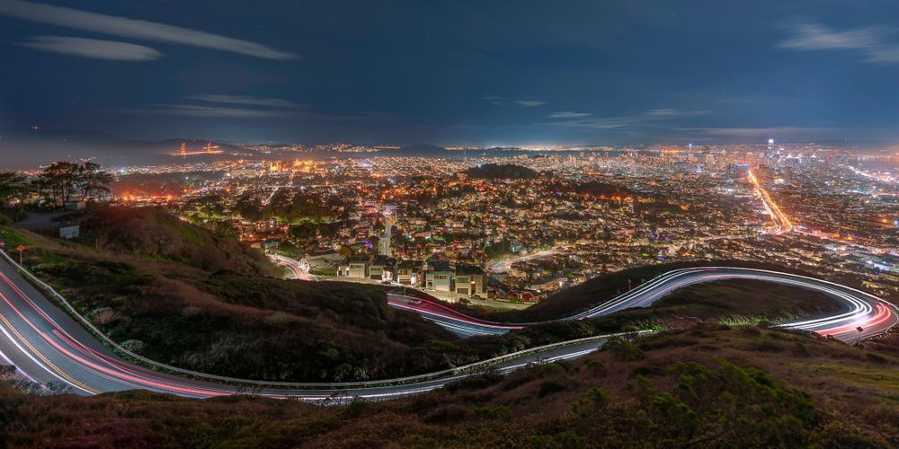 City of Bridges: San Francisco at Night - Metal Print