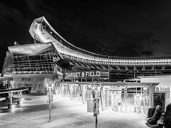 Target Field Black and White Twin Cities Statium Art by William Drew Photography