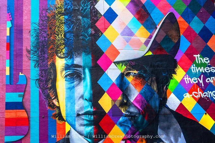 The Times They Are a Changin - Vibrant Bob Dylan Mural