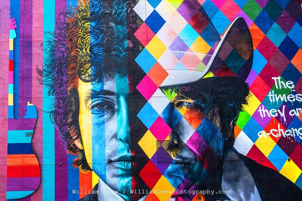 アート・デザイン・音楽 The Changes The Times they are Changes The Times They Are a Changin - Vibrant Bob Dylan Mural