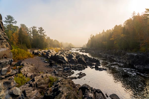 Misty Autumn River - Minnesota Landscape Photography