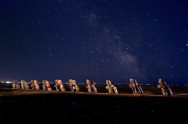 Cadillac Ranch Painted With Light