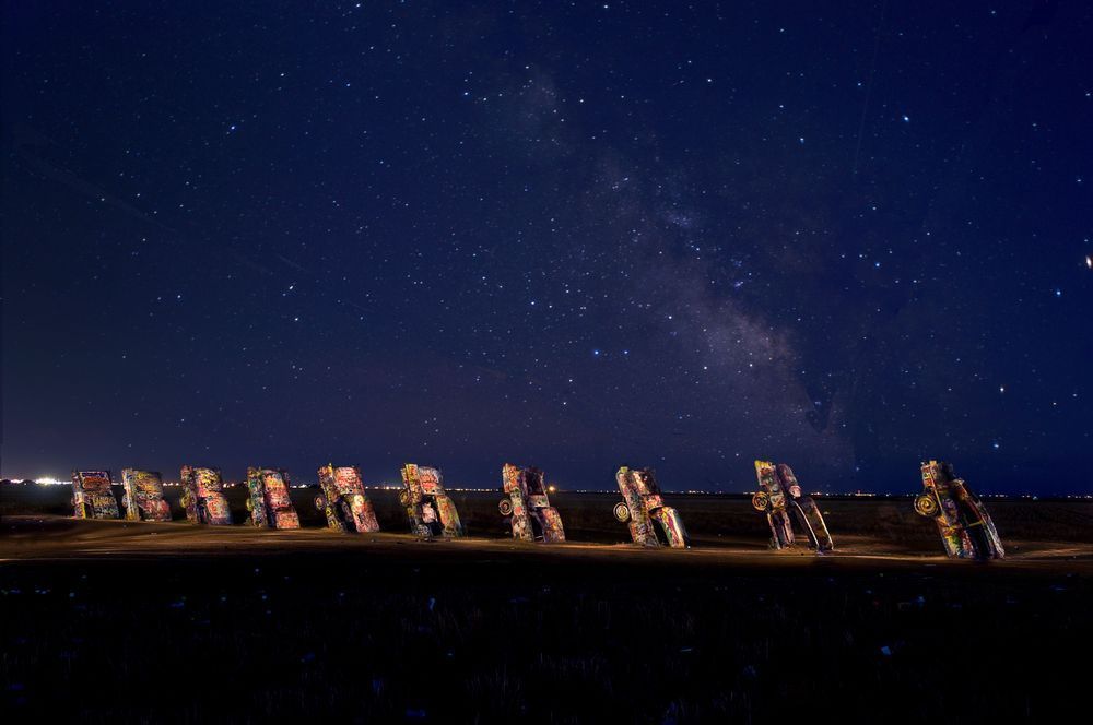 Cadillac Ranch Painted With Light