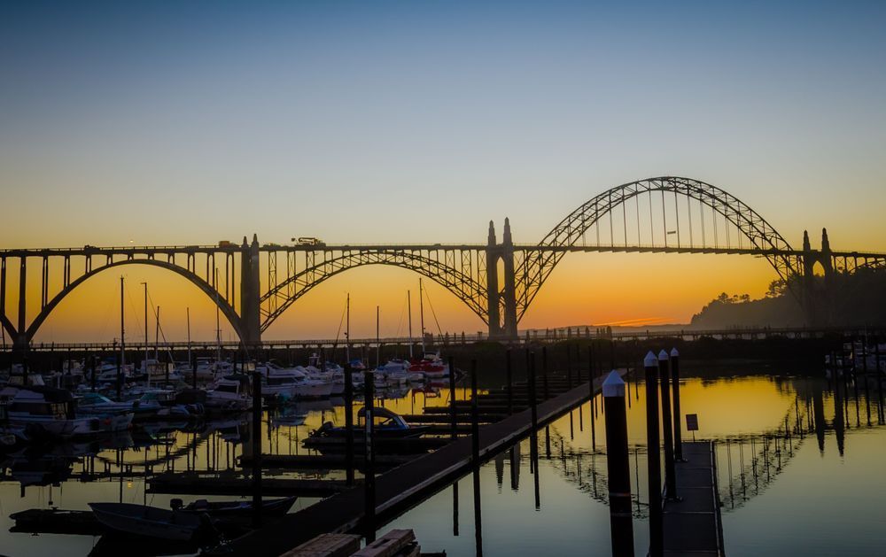 Yaquina Bay Bridge Sunset  1 Photography Art | Barb Gonzalez Photography