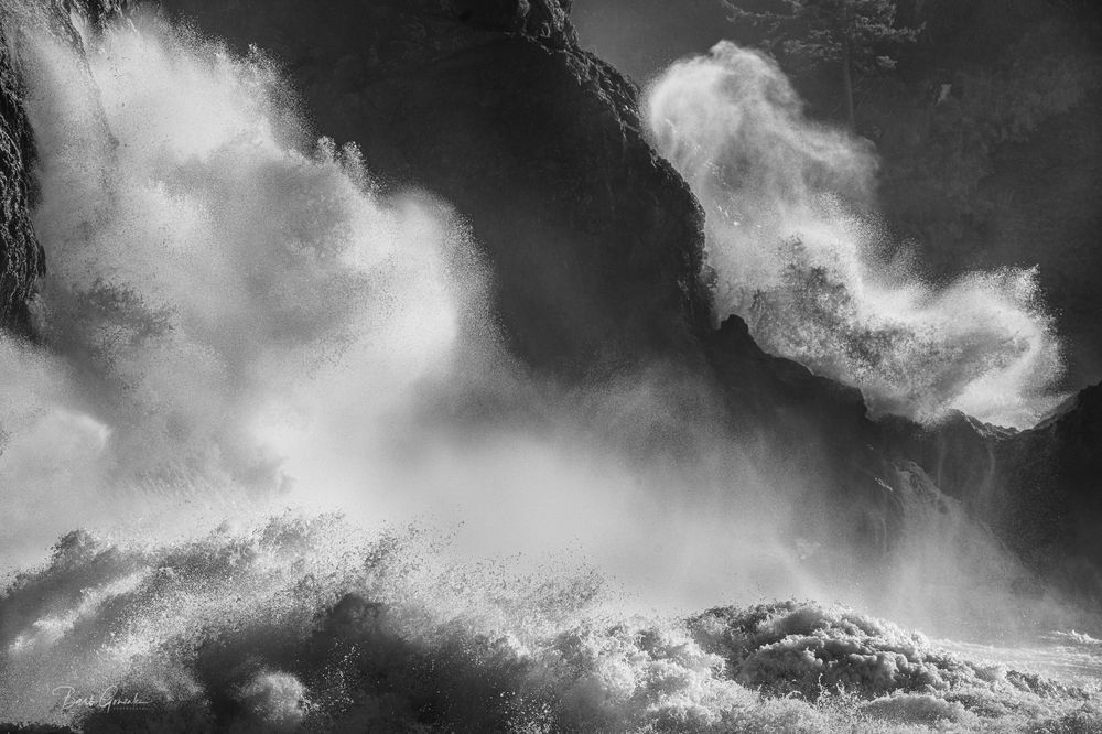 Black And White Exploding Waves Photography Art | Barb Gonzalez Photography