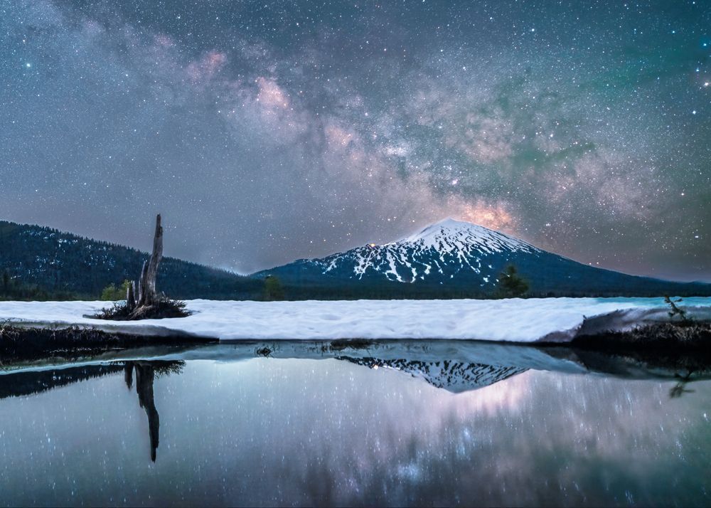 Mt Bachelor Spring Night Ii Photography Art | Barb Gonzalez Photography