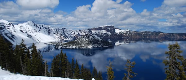 Crater Lake, Snow And Clouds Photography Art | Barb Gonzalez Photography
