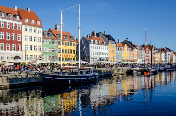 Colorful Nyhavn River reflections photo for sale by Barb Gonzalez Photography