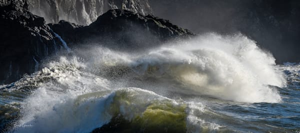 Cape Disappointment Waves Wide Photography Art | Barb Gonzalez Photography