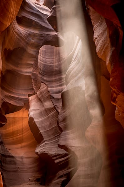 Sunbeam shines down Upper Antelope Canyon photo for sale by Barb Gonzalez Photography