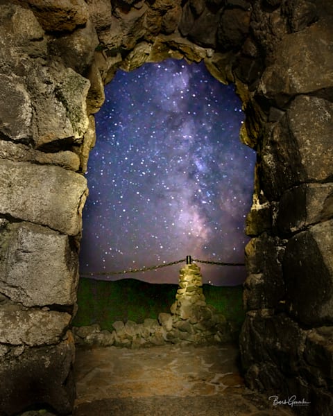 Milky Way through Stone Doorway Fine Art Photo by Barb Gonzalez Photography