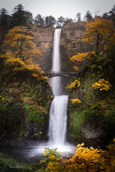 Multnomah Falls Fall Cropped Photography Art | Barb Gonzalez Photography