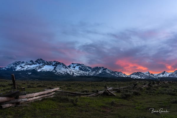 Sawtooth Mountains Pink Sunset  2 Photography Art | Barb Gonzalez Photography