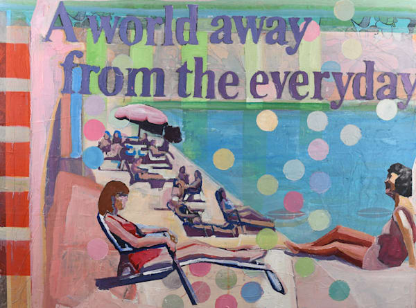 Almost a World Away | Contemporary Mixed Media Collage