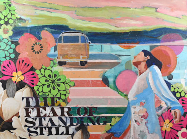 The Fear of Standing Still | Contemporary Collage Painting