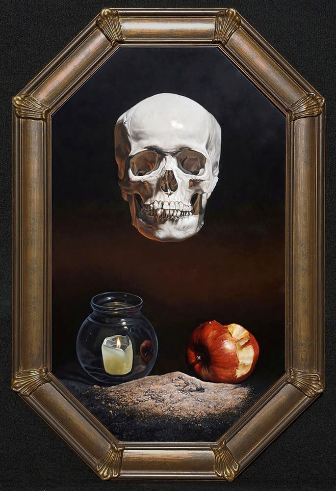 Memento Mori skull painting | Kevin Grass Fine Art