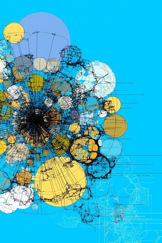 Orbit Blueprint Abstract Geometric Wall Art