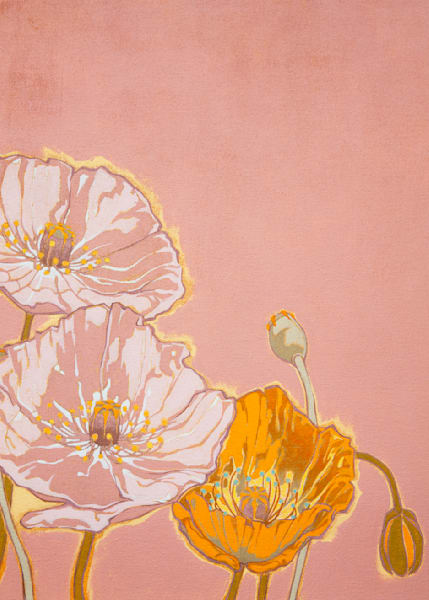 Poppies Pink Card Art | Joseph Jackino