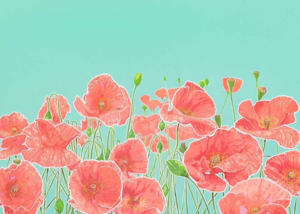 Poppies Teal Iii Card Art | Joseph Jackino