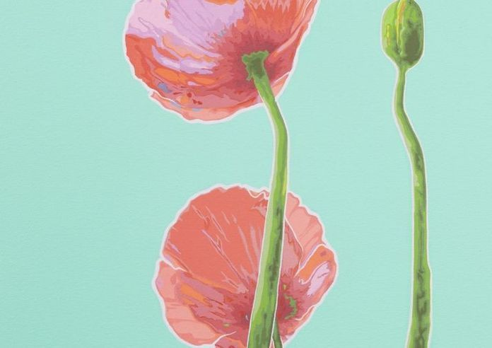 Poppies Teal I Card Art | Joseph Jackino