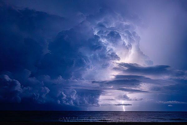 26AU | Lightning on Gulf Islands National Seashore, Florida | Fine Art Landscape Photography on Canvas, Paper, Metal, Acrylic | Photography by Jeff Waldorff
