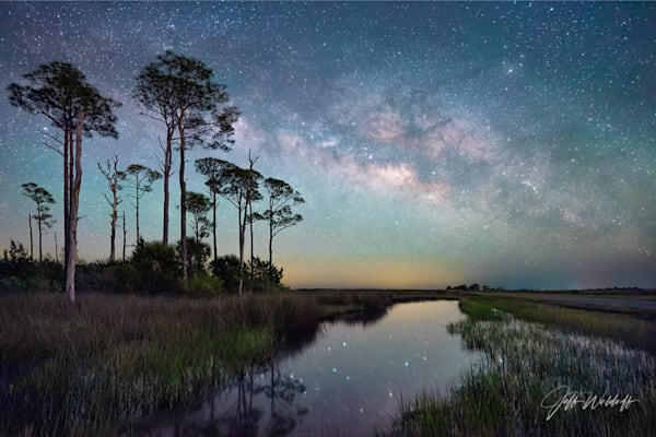 The Milky Way rising over St. Marks, Florida | Waldorff Photography | Fine Art Prints on Canvas, Paper, Metal, and Acrylic