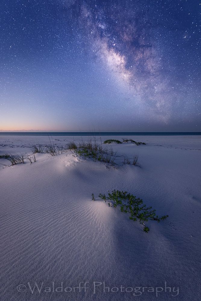 Beach under the Milky Way | Gulf Islands National Seashore, Florida  | Fine Art Prints on Canvas, Paper, Metal, & More | Waldorff Photography