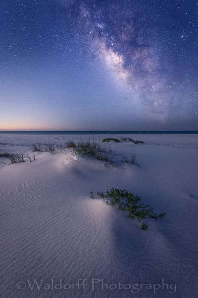 Beach under the Milky Way | Gulf Islands National Seashore, Florida  | Fine Art Prints on Canvas, Paper, Metal, & More | Waldorff Photography