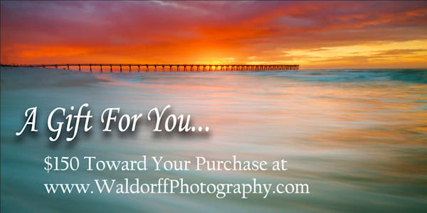 $150 Emerald Coast of Florida Gift Card to purchase Fine Art Prints on Canvas, Paper, Metal, & More | Waldorff Photography