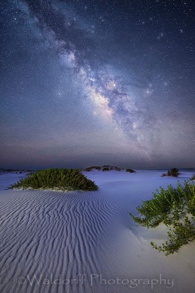 Beach under the Milky Way | Navarre Beach, Gulf Islands National Seashore, Florida  | Fine Art Prints on Canvas, Paper, Metal, & More | Waldorff Photography