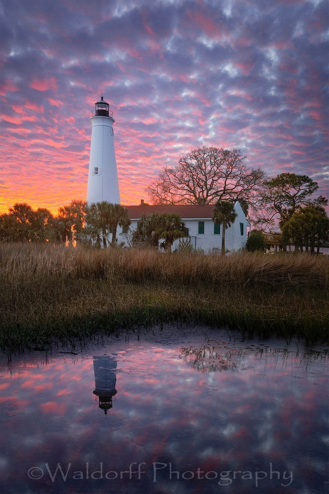 Lighthouse Reflections| St. Marks, Florida  | Fine Art Landscape Photography on Canvas, Paper, Metal | Photography by Jeff Waldorff