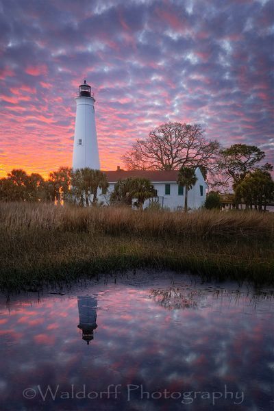 Lighthouse Reflections| St. Marks, Florida  | Fine Art Landscape Photography on Canvas, Paper, Metal | Photography by Jeff Waldorff