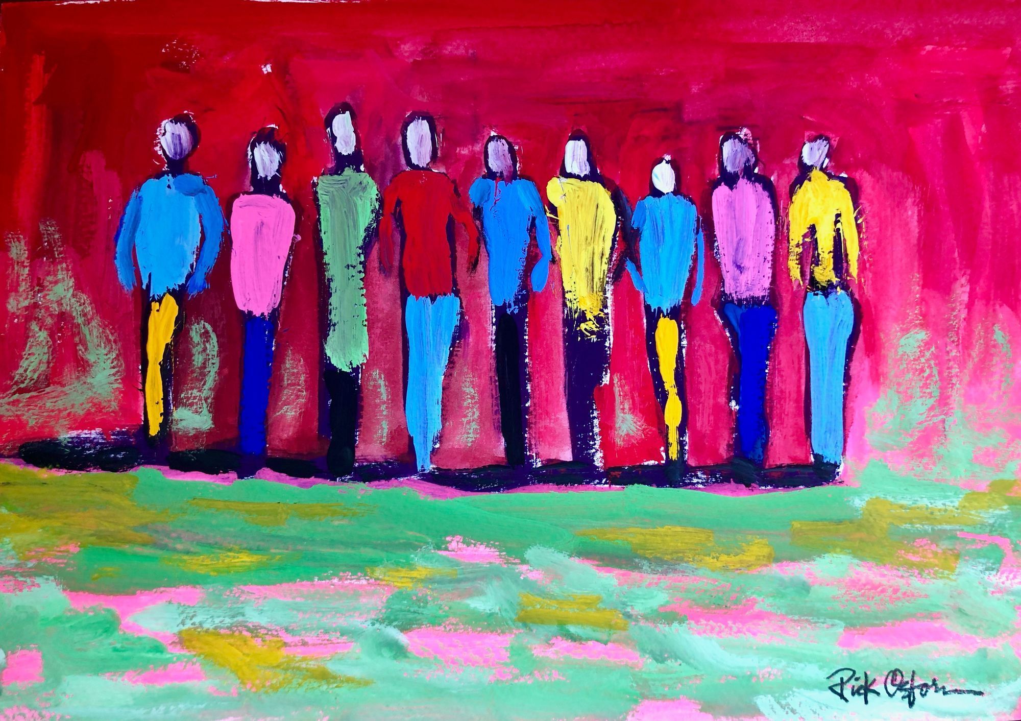 Colorful People | Fine Art Painting Print by Rick Osborn