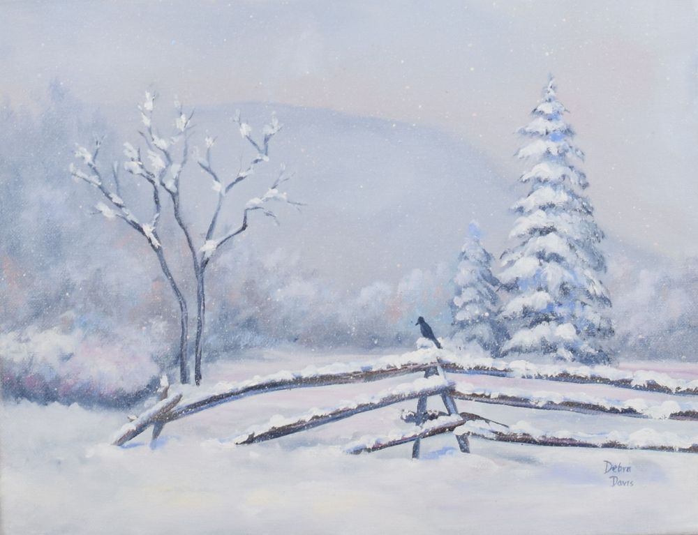 Alone in the Snow - Serene Winter Landscape Painting