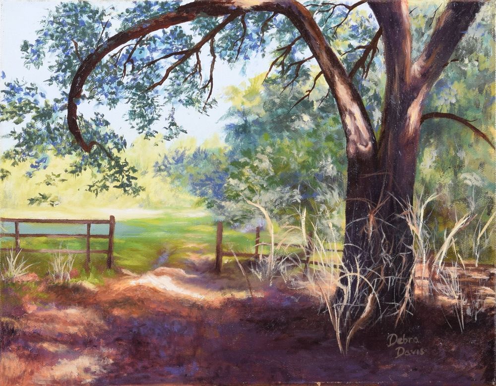 Under the Oaks Embrace - Serene Landscape Painting  